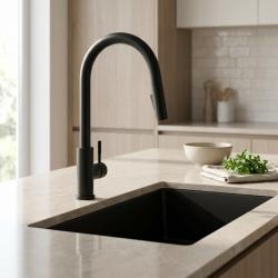 Pure.Sink Elite Steel Stream-S keukenkraan Matzwart met uittrekbare uitloop PS8045-10